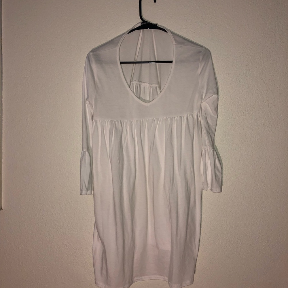 White maternity smock dress